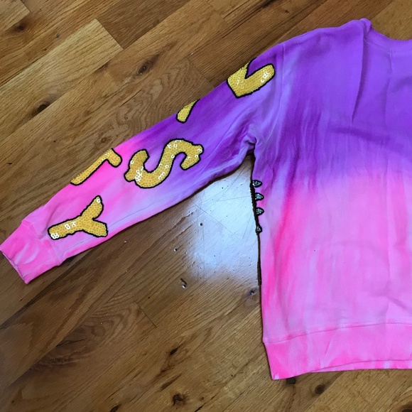 Discount Universe SweatShirt FASHION SUCKS Sequins Medium - Picture 4 of 8